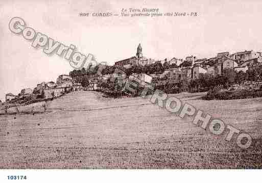 Ville de CORDES, carte postale ancienne