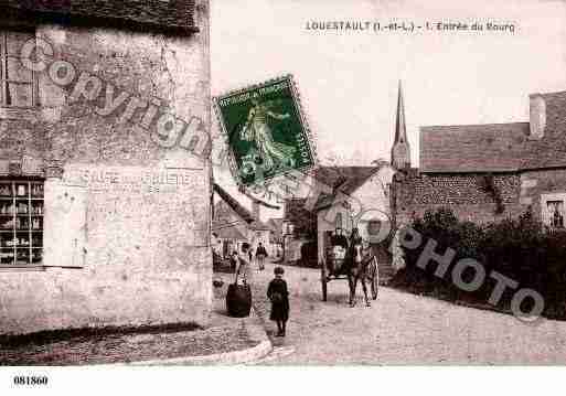 Ville de LOUESTAULT, carte postale ancienne