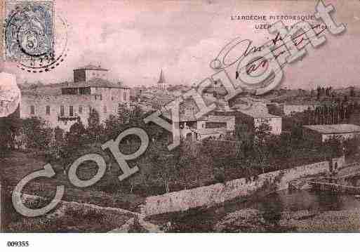 Ville de UZER, carte postale ancienne