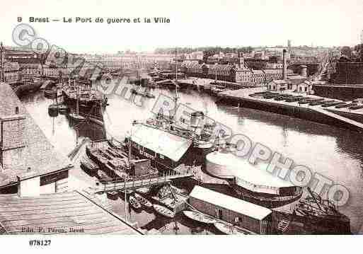 Ville de BREST, carte postale ancienne