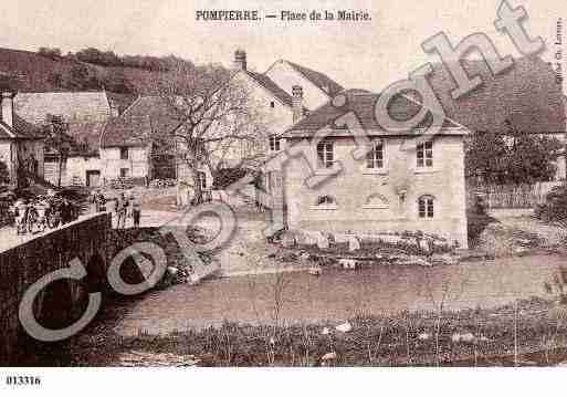 Ville de POMPIERRE, carte postale ancienne