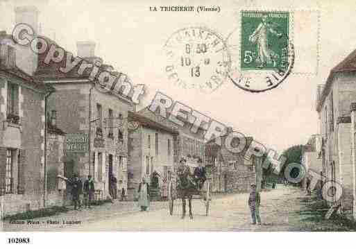 Ville de TRICHERIE, carte postale ancienne