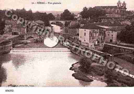 Ville de NERAC, carte postale ancienne