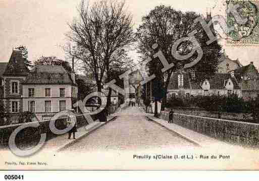 Ville de PREUILLYSURCLAISE, carte postale ancienne