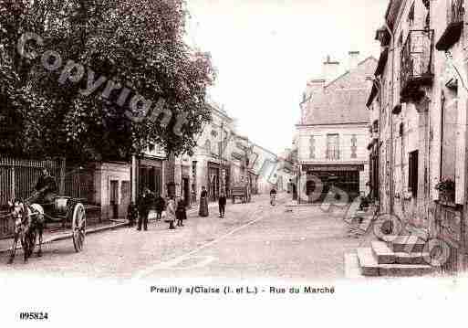 Ville de PREUILLYSURCLAISE, carte postale ancienne