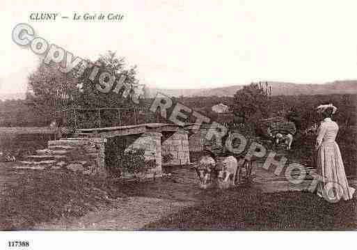 Ville de CLUNY, carte postale ancienne