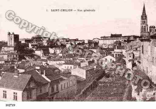 Ville de SAINTEMILION, carte postale ancienne