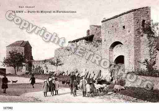 Ville de CLUNY, carte postale ancienne