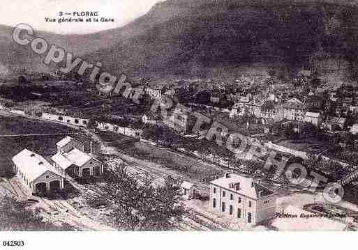 Ville de FLORAC, carte postale ancienne