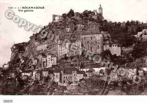 Ville de ROCAMADOUR, carte postale ancienne