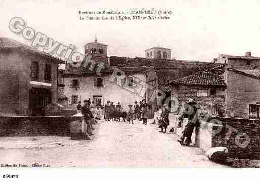 Ville de CHAMPDIEU, carte postale ancienne