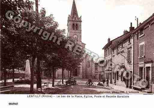 Ville de LENTILLY, carte postale ancienne