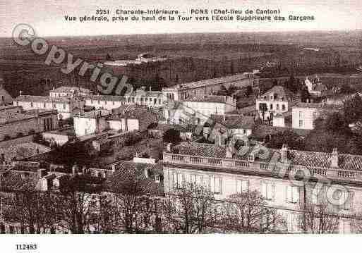 Ville de PONS, carte postale ancienne