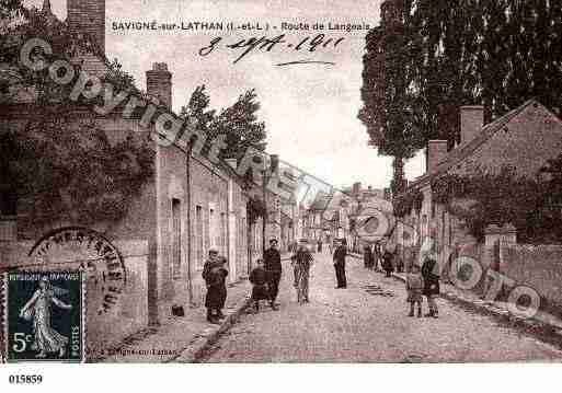 Ville de SAVIGNESURLATHAN, carte postale ancienne