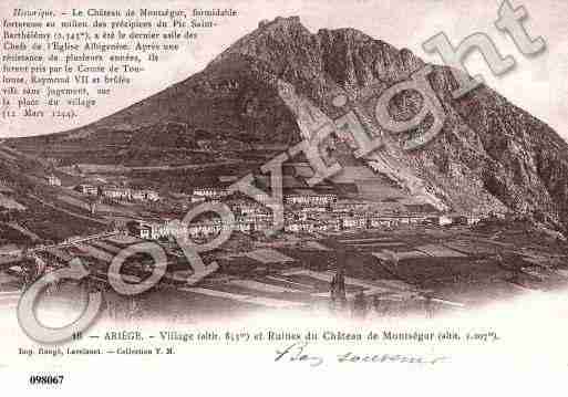 Ville de MONTSEGUR, carte postale ancienne