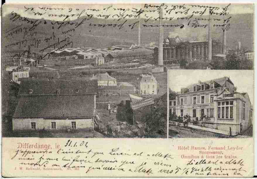 Ville de DIFFERDANGE Carte postale ancienne