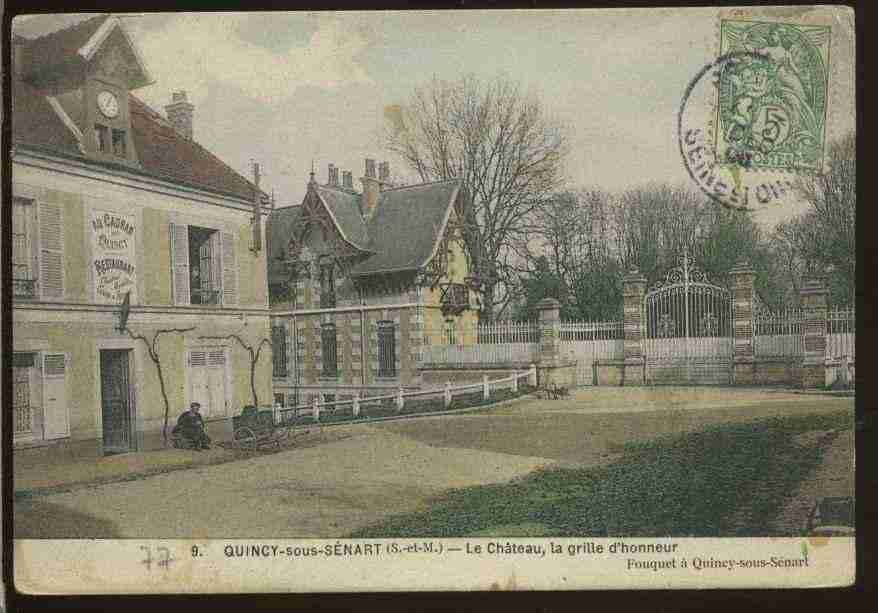 Ville de QUINCYSOUSSENART Carte postale ancienne