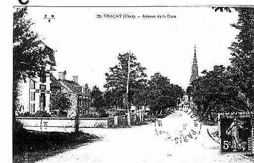 Ville de GRACAY Carte postale ancienne