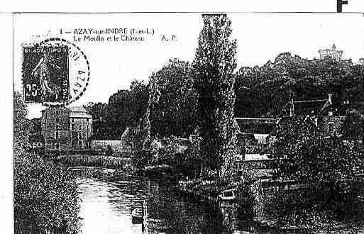 Ville de AZAYSURINDRE Carte postale ancienne