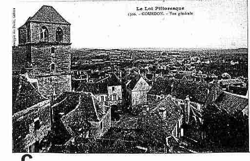 Ville de GOURDON Carte postale ancienne