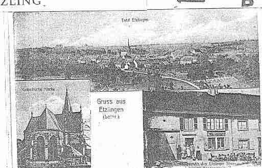 Ville de ETZLING Carte postale ancienne