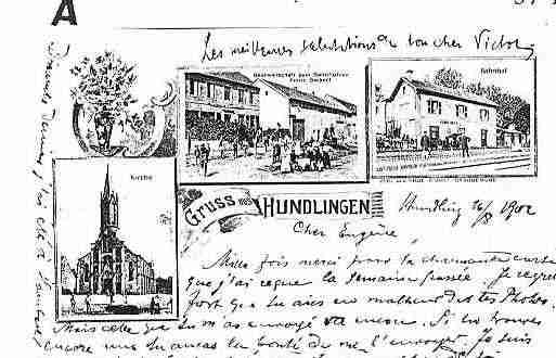 Ville de HUNDLING Carte postale ancienne