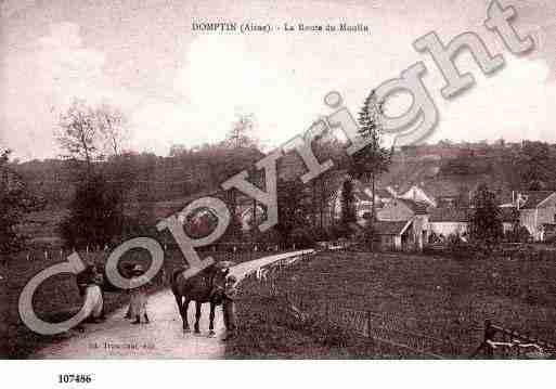 Ville de DOMPTIN, carte postale ancienne