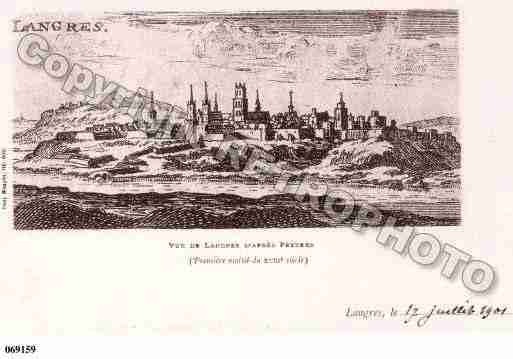 Ville de LANGRES, carte postale ancienne