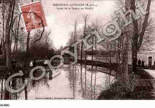 Ville de BERCHERESSURVESGRE, carte postale ancienne