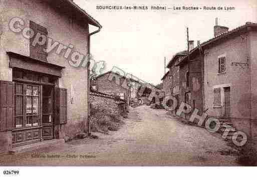 Ville de SOURCIEUXLESMINES, carte postale ancienne