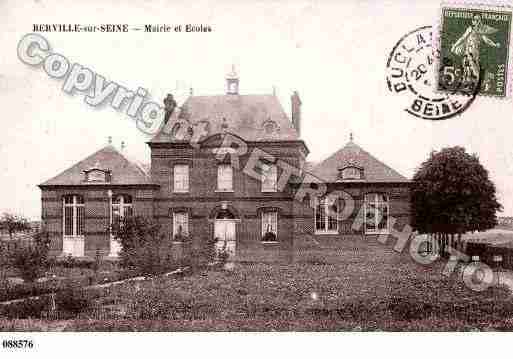 Ville de BERVILLESURSEINE, carte postale ancienne