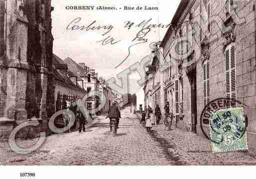 Ville de CORBENY, carte postale ancienne