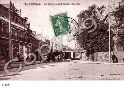 Ville de TERGNIER, carte postale ancienne