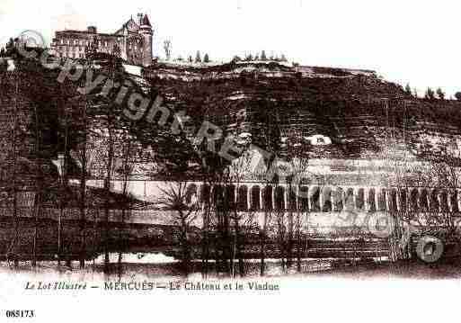 Ville de MERCUES, carte postale ancienne