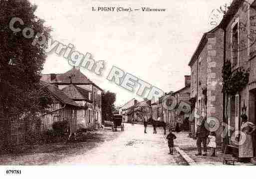 Ville de PIGNY, carte postale ancienne