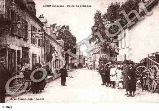 Ville de AHUN, carte postale ancienne