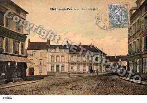 Ville de MAGNYENVEXIN, carte postale ancienne