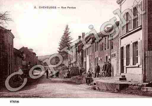 Ville de CHEVEUGES, carte postale ancienne