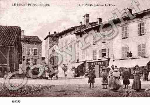 Ville de PONCIN, carte postale ancienne