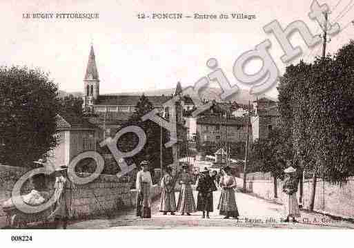 Ville de PONCIN, carte postale ancienne