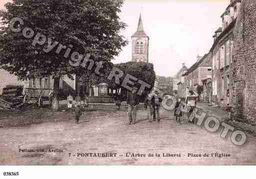 Ville de PONTAUBERT, carte postale ancienne