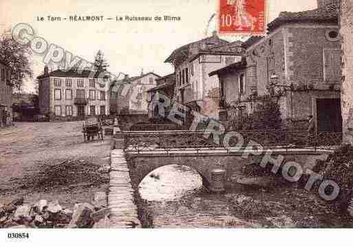 Ville de REALMONT, carte postale ancienne