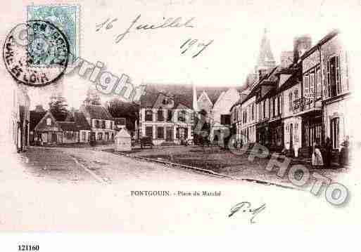 Ville de PONTGOUIN, carte postale ancienne