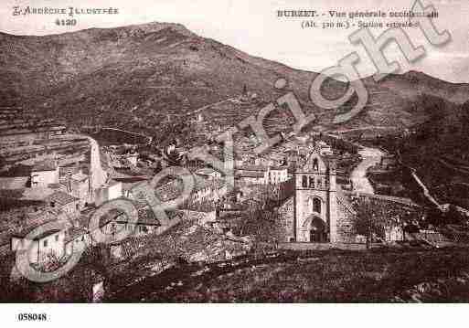 Ville de BURZET, carte postale ancienne