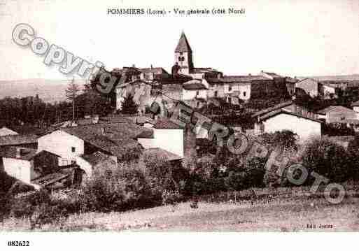 Ville de POMMIERS, carte postale ancienne