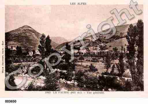 Ville de FAURIE(LA), carte postale ancienne