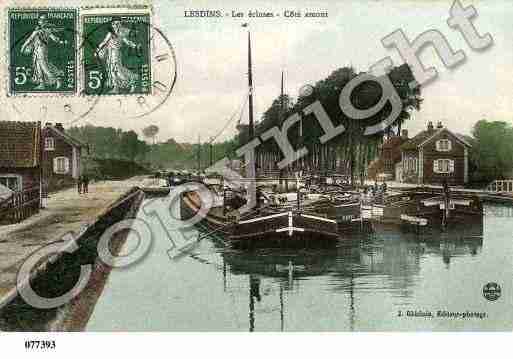 Ville de LESDINS, carte postale ancienne