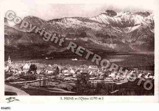 Ville de MENS, carte postale ancienne