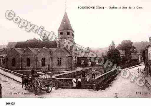 Ville de SONGEONS, carte postale ancienne