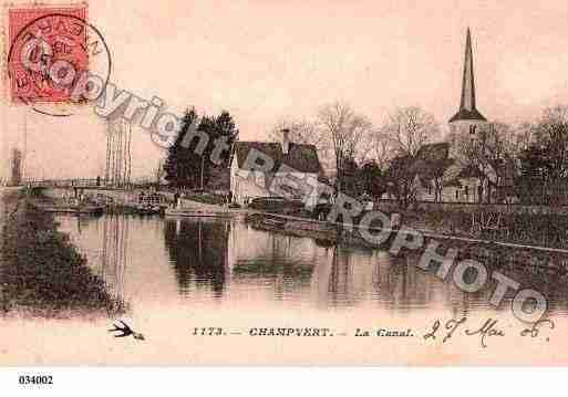 Ville de CHAMPVERT, carte postale ancienne